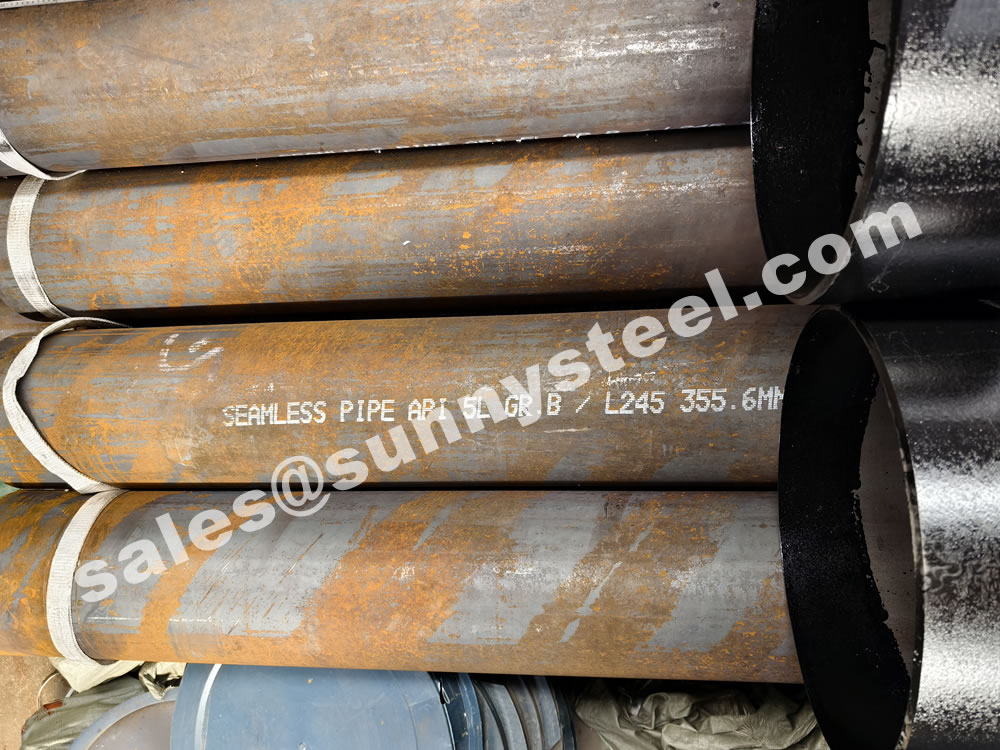 14inch Seamless pipe, beveled ends (BE), API 5L Gr. B / L245.