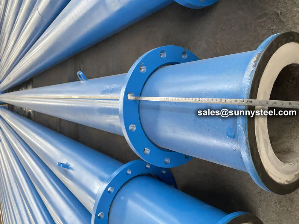 Anti‑Wear Cast Stone Lined Steel Pipe