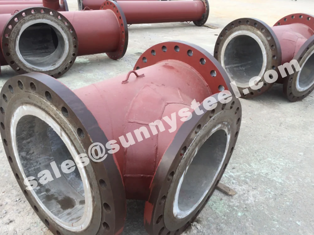 Cast Basalt Lined Steel Pipe Tee