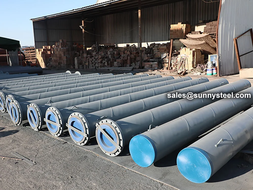 Cast Basalt Lined Steel Straight Pipe