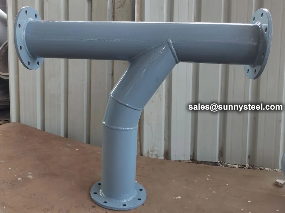 Cast Basalt Lined Steel T‑Pipe