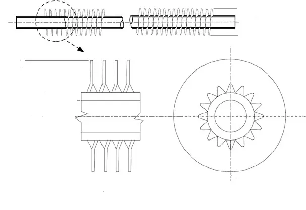 Crimped fin tube cross section