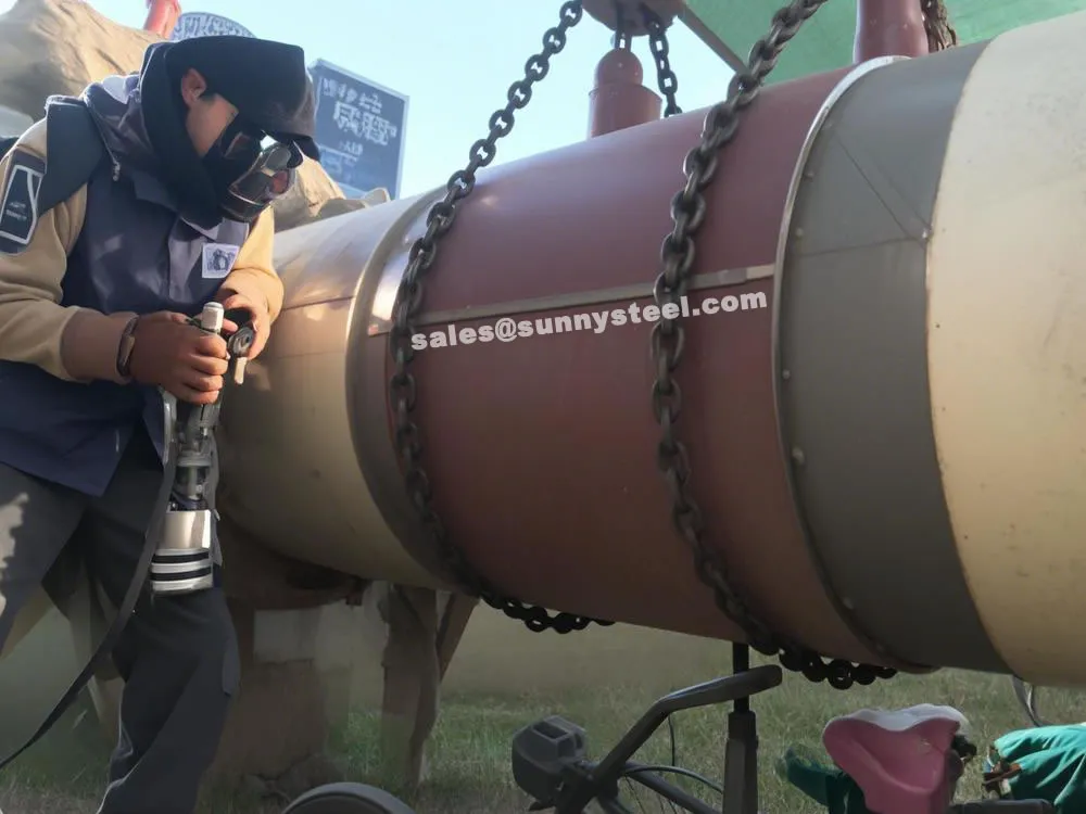 Half repair sleeve being installed