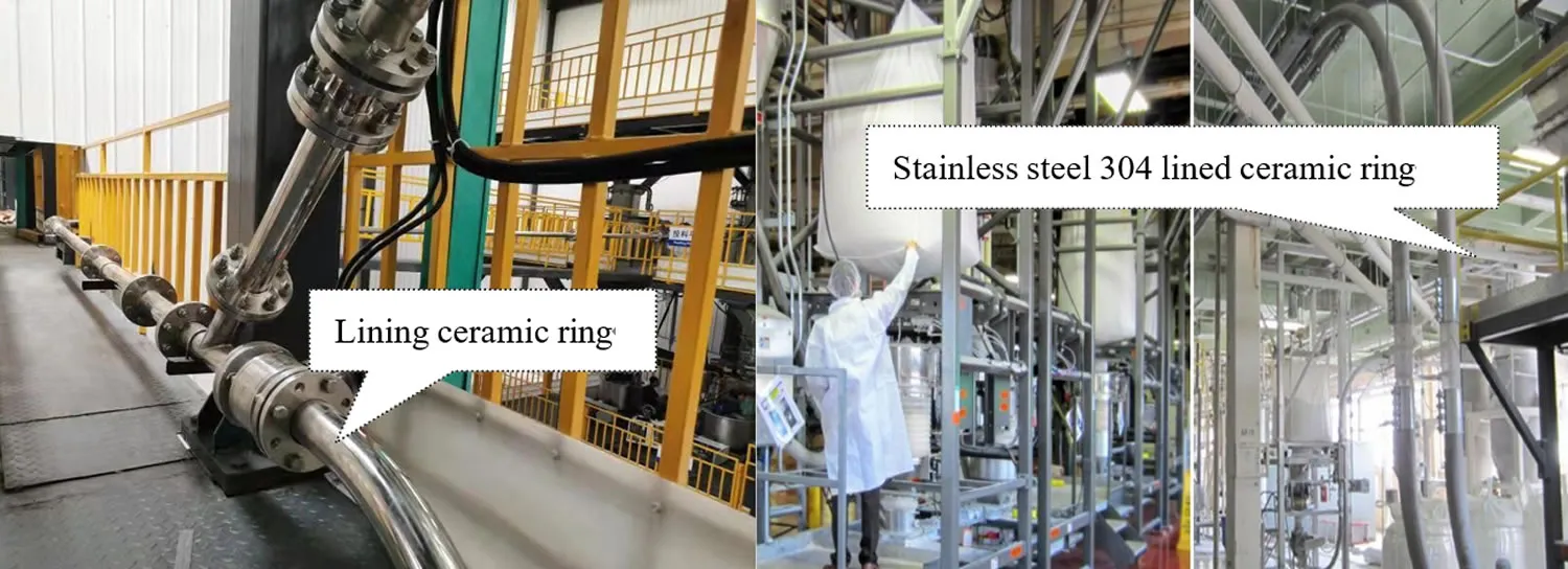 Alumina Ceramic Sleeve Lined Pipe with Flange