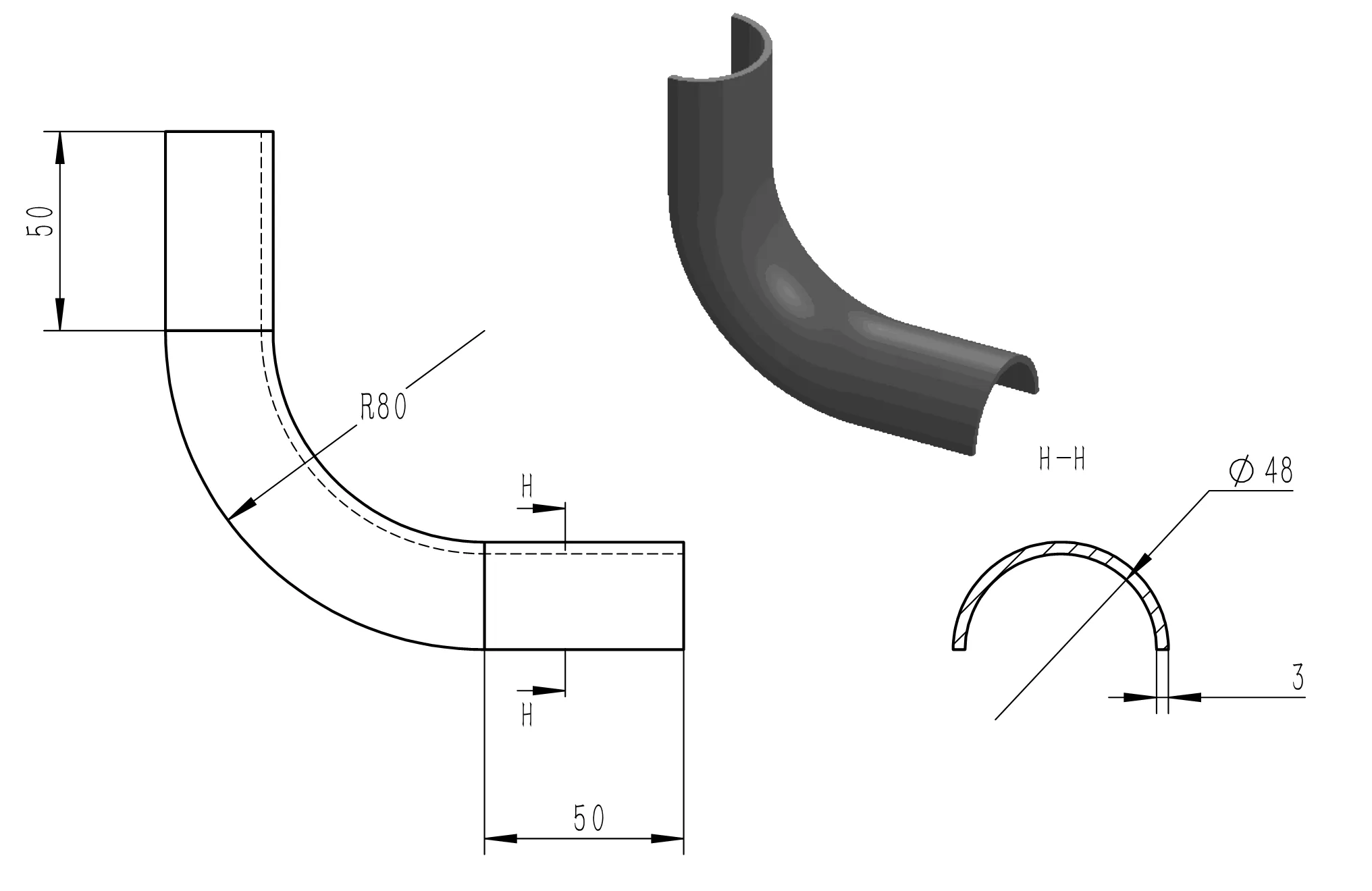 Inside of Bend Tube Shield
