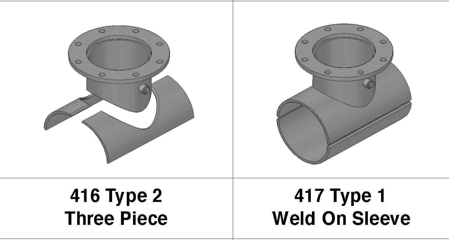Split Weld Tee 2-3 Piece Fittings