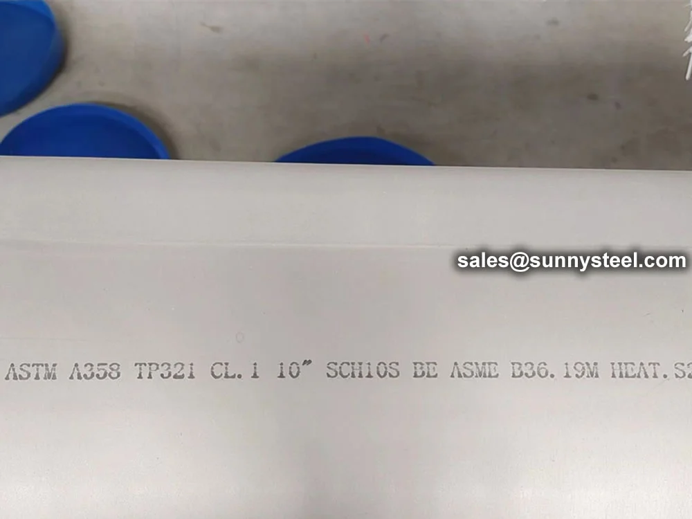 Stainless steel welded pipes ASTM A358 TP321