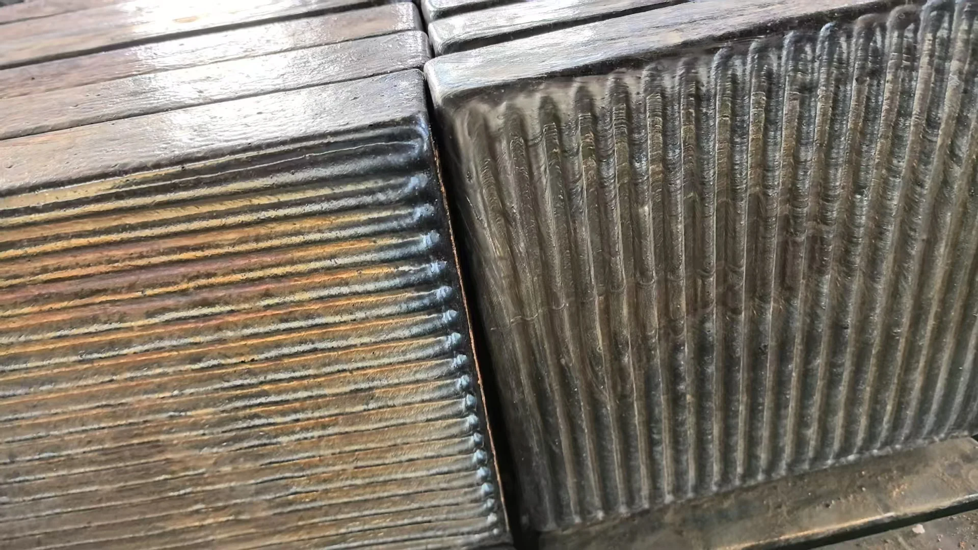 Tiles of cast basalt